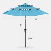 imageBest Choice Products 10ft 3Tier Solar Patio Market Umbrella Outdoor Sun Shade for Backyard Deck Poolside Table wWoodgrain Pattern LED Lights Tilt Adjustment  Sky BlueSky Blue