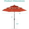 imageBest Choice Products 10ft 3Tier Solar Patio Market Umbrella Outdoor Sun Shade for Backyard Deck Poolside Table wWoodgrain Pattern LED Lights Tilt Adjustment  Sky BlueRust