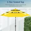 imageBest Choice Products 10ft 3Tier Solar Patio Market Umbrella Outdoor Sun Shade for Backyard Deck Poolside Table wWoodgrain Pattern LED Lights Tilt Adjustment  Sky BlueYellow