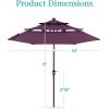 imageBest Choice Products 10ft 3Tier Solar Patio Market Umbrella Outdoor Sun Shade for Backyard Deck Poolside Table wWoodgrain Pattern LED Lights Tilt Adjustment  Sky BlueAmethyst Purple