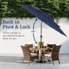 imageBest Choice Products 10ft 3Tier Solar Patio Market Umbrella Outdoor Sun Shade for Backyard Deck Poolside Table wWoodgrain Pattern LED Lights Tilt Adjustment  Sky BlueNavy