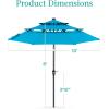 imageBest Choice Products 10ft 3Tier Solar Patio Market Umbrella Outdoor Sun Shade for Backyard Deck Poolside Table wWoodgrain Pattern LED Lights Tilt Adjustment  Sky BlueSky Blue