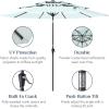 imageBest Choice Products 10ft 3Tier Solar Patio Market Umbrella Outdoor Sun Shade for Backyard Deck Poolside Table wWoodgrain Pattern LED Lights Tilt Adjustment  Sky BlueBaby Blue