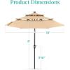 imageBest Choice Products 10ft 3Tier Solar Patio Market Umbrella Outdoor Sun Shade for Backyard Deck Poolside Table wWoodgrain Pattern LED Lights Tilt Adjustment  Sky BlueSand