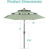 imageBest Choice Products 10ft 3Tier Solar Patio Market Umbrella Outdoor Sun Shade for Backyard Deck Poolside Table wWoodgrain Pattern LED Lights Tilt Adjustment  Sky BlueSage Green