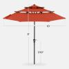 imageBest Choice Products 10ft 3Tier Solar Patio Market Umbrella Outdoor Sun Shade for Backyard Deck Poolside Table wWoodgrain Pattern LED Lights Tilt Adjustment  Sky BlueRust