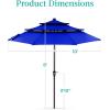 imageBest Choice Products 10ft 3Tier Solar Patio Market Umbrella Outdoor Sun Shade for Backyard Deck Poolside Table wWoodgrain Pattern LED Lights Tilt Adjustment  Sky BlueResort Blue
