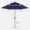 imageBest Choice Products 10ft 3Tier Solar Patio Market Umbrella Outdoor Sun Shade for Backyard Deck Poolside Table wWoodgrain Pattern LED Lights Tilt Adjustment  Sky BlueNavy Blue