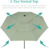 imageBest Choice Products 10ft 3Tier Solar Patio Market Umbrella Outdoor Sun Shade for Backyard Deck Poolside Table wWoodgrain Pattern LED Lights Tilt Adjustment  Sky BlueSage Green
