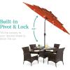 imageBest Choice Products 10ft 3Tier Solar Patio Market Umbrella Outdoor Sun Shade for Backyard Deck Poolside Table wWoodgrain Pattern LED Lights Tilt Adjustment  Sky BlueRust