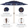 imageBest Choice Products 10ft 3Tier Solar Patio Market Umbrella Outdoor Sun Shade for Backyard Deck Poolside Table wWoodgrain Pattern LED Lights Tilt Adjustment  Sky BlueNavy Blue