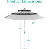 imageBest Choice Products 10ft 3Tier Solar Patio Market Umbrella Outdoor Sun Shade for Backyard Deck Poolside Table wWoodgrain Pattern LED Lights Tilt Adjustment  Sky BlueFog Gray