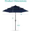 imageBest Choice Products 10ft 3Tier Solar Patio Market Umbrella Outdoor Sun Shade for Backyard Deck Poolside Table wWoodgrain Pattern LED Lights Tilt Adjustment  Sky BlueNavy