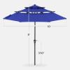 imageBest Choice Products 10ft 3Tier Solar Patio Market Umbrella Outdoor Sun Shade for Backyard Deck Poolside Table wWoodgrain Pattern LED Lights Tilt Adjustment  Sky BlueResort Blue