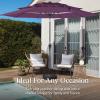 imageBest Choice Products 10ft 3Tier Solar Patio Market Umbrella Outdoor Sun Shade for Backyard Deck Poolside Table wWoodgrain Pattern LED Lights Tilt Adjustment  Sky BlueAmethyst Purple