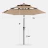 imageBest Choice Products 10ft 3Tier Solar Patio Market Umbrella Outdoor Sun Shade for Backyard Deck Poolside Table wWoodgrain Pattern LED Lights Tilt Adjustment  Sky BlueTan