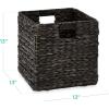 imageBest Choice Products 12x12in Hyacinth Baskets Rustic Set Of 5 Multipurpose Collapsible Storage Organizer Handwoven Laundry Totes for Bedroom Living Room Shelves wInserts  NaturalBlack