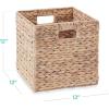 imageBest Choice Products 12x12in Hyacinth Baskets Rustic Set Of 5 Multipurpose Collapsible Storage Organizer Handwoven Laundry Totes for Bedroom Living Room Shelves wInserts  NaturalWhite