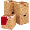 imageBest Choice Products 12x12in Hyacinth Baskets Rustic Set Of 5 Multipurpose Collapsible Storage Organizer Handwoven Laundry Totes for Bedroom Living Room Shelves wInserts  NaturalNatural