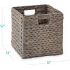 imageBest Choice Products 12x12in Hyacinth Baskets Rustic Set Of 5 Multipurpose Collapsible Storage Organizer Handwoven Laundry Totes for Bedroom Living Room Shelves wInserts  NaturalGray