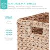 imageBest Choice Products 12x12in Hyacinth Baskets Rustic Set Of 5 Multipurpose Collapsible Storage Organizer Handwoven Laundry Totes for Bedroom Living Room Shelves wInserts  NaturalWhite