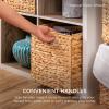 imageBest Choice Products 12x12in Hyacinth Baskets Rustic Set Of 5 Multipurpose Collapsible Storage Organizer Handwoven Laundry Totes for Bedroom Living Room Shelves wInserts  NaturalWhite