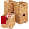 imageBest Choice Products 12x12in Hyacinth Baskets Rustic Set Of 5 Multipurpose Collapsible Storage Organizer Handwoven Laundry Totes for Bedroom Living Room Shelves wInserts  NaturalNatural