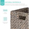imageBest Choice Products 12x12in Hyacinth Baskets Rustic Set Of 5 Multipurpose Collapsible Storage Organizer Handwoven Laundry Totes for Bedroom Living Room Shelves wInserts  NaturalGray
