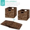 imageBest Choice Products 12x12in Hyacinth Baskets Rustic Set Of 5 Multipurpose Collapsible Storage Organizer Handwoven Laundry Totes for Bedroom Living Room Shelves wInserts  NaturalBrown