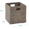 imageBest Choice Products 12x12in Hyacinth Baskets Rustic Set Of 5 Multipurpose Collapsible Storage Organizer Handwoven Laundry Totes for Bedroom Living Room Shelves wInserts  NaturalGray