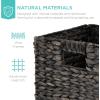 imageBest Choice Products 12x12in Hyacinth Baskets Rustic Set Of 5 Multipurpose Collapsible Storage Organizer Handwoven Laundry Totes for Bedroom Living Room Shelves wInserts  NaturalBlack