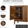 imageBest Choice Products 2Door Modern Storage Cabinet Buffet Sideboard Media Cabinet Cupboard Entryway Accent Table Bookcase wReeded Panels and Adjustable Shelves  WalnutWalnut