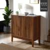 imageBest Choice Products 2Door Modern Storage Cabinet Buffet Sideboard Media Cabinet Cupboard Entryway Accent Table Bookcase wReeded Panels and Adjustable Shelves  WalnutWalnut
