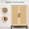 imageBest Choice Products 2Door Natural Rattan 34 x 24in Multiuse Storage Cabinet for Bathroom Living Dining Room Entryway wAdjustable Shelves