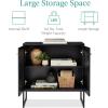 imageBest Choice Products 2Door Rattan Storage Cabinet Accent Furniture Multifunctional Cupboard for Living Room Hallway Kitchen Sideboard Buffet Table wNonScratch Foot Pads  NaturalBlack