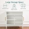 imageBest Choice Products 2Door Rattan Storage Cabinet Accent Furniture Multifunctional Cupboard for Living Room Hallway Kitchen Sideboard Buffet Table wNonScratch Foot Pads  NaturalWhite
