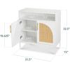 imageBest Choice Products 2Door Rattan Storage Cabinet Accent Furniture Multifunctional Cupboard for Living Room Hallway Kitchen Sideboard Buffet Table wNonScratch Foot Pads  NaturalWhite