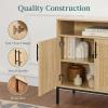 imageBest Choice Products 2Door Rattan Storage Cabinet Accent Furniture Multifunctional Cupboard for Living Room Hallway Kitchen Sideboard Buffet Table wNonScratch Foot Pads  NaturalNatural