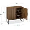 imageBest Choice Products 2Door Rattan Storage Cabinet Accent Furniture Multifunctional Cupboard for Living Room Hallway Kitchen Sideboard Buffet Table wNonScratch Foot Pads  NaturalDark Brown