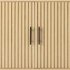 imageBest Choice Products 2Door Rattan Storage Cabinet Accent Furniture Multifunctional Cupboard for Living Room Hallway Kitchen Sideboard Buffet Table wNonScratch Foot Pads  NaturalNatural