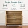 imageBest Choice Products 2Door Rattan Storage Cabinet Accent Furniture Multifunctional Cupboard for Living Room Hallway Kitchen Sideboard Buffet Table wNonScratch Foot Pads  NaturalNatural