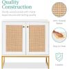 imageBest Choice Products 2Door Rattan Storage Cabinet Accent Furniture Multifunctional Cupboard for Living Room Hallway Kitchen Sideboard Buffet Table wNonScratch Foot Pads  NaturalWhite