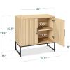 imageBest Choice Products 2Door Rattan Storage Cabinet Accent Furniture Multifunctional Cupboard for Living Room Hallway Kitchen Sideboard Buffet Table wNonScratch Foot Pads  NaturalNatural