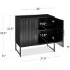 imageBest Choice Products 2Door Rattan Storage Cabinet Accent Furniture Multifunctional Cupboard for Living Room Hallway Kitchen Sideboard Buffet Table wNonScratch Foot Pads  NaturalBlack