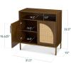 imageBest Choice Products 2Door Rattan Storage Cabinet Accent Furniture Multifunctional Cupboard for Living Room Hallway Kitchen Sideboard Buffet Table wNonScratch Foot Pads  NaturalBrown