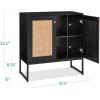 imageBest Choice Products 2Door Rattan Storage Cabinet Accent Furniture Multifunctional Cupboard for Living Room Hallway Kitchen Sideboard Buffet Table wNonScratch Foot Pads  NaturalBlack
