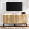 imageBest Choice Products 2Door Rattan Storage Cabinet Accent Furniture Multifunctional Cupboard for Living Room Hallway Kitchen Sideboard Buffet Table wNonScratch Foot Pads  NaturalNatural