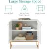 imageBest Choice Products 2Door Rattan Storage Cabinet Accent Furniture Multifunctional Cupboard for Living Room Hallway Kitchen Sideboard Buffet Table wNonScratch Foot Pads  NaturalWhite