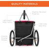 imageBest Choice Products 2in1 Dog Bike Trailer Pet Stroller Bicycle Carrier wHitch Suspension Visibility Flag and Reflectors 66lb Weight Capacity