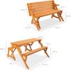 imageBest Choice Products 2in1 Transforming Interchangeable Outdoor Wooden Picnic Table Garden Bench for Backyard Porch Patio Deck wUmbrella Hole  Natural